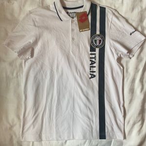 Vintage lotto Italian sport teams 1994 World Cup white cotton polo shirt NWT